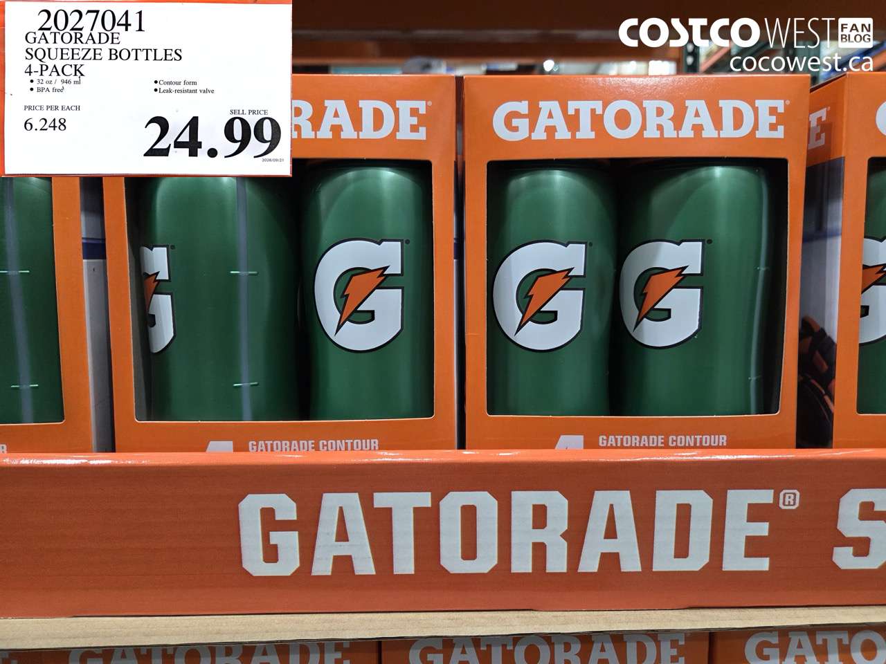 2027041 GATORADE SQUEEZE BOTTLES 4-PACK $24.99