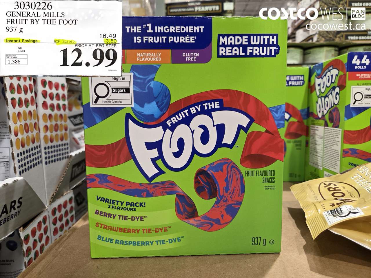 3030226 GENERAL MILLS FRUIT BY THE FOOT 937 G ($3.50 INSTANT SAVINGS EXPIRES ON 2026-10-04) $12.99