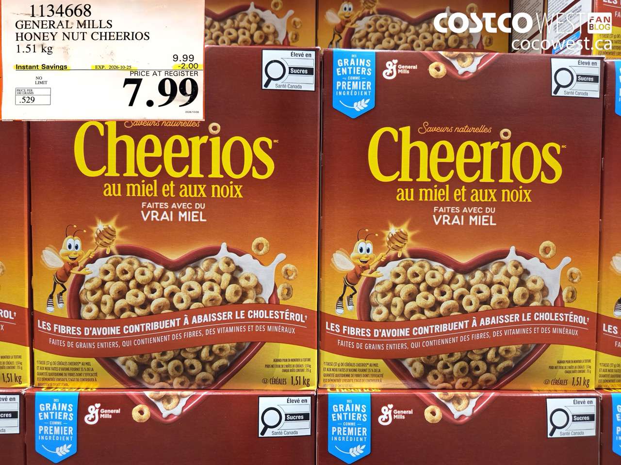 1134668 GENERAL MILLS HONEY NUT CHEERIOS 1.51 KG ($2.00 INSTANT SAVINGS EXPIRES ON 2026-10-25) $7.99