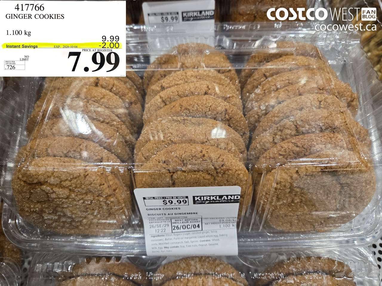 417766 GINGER COOKIES 1.100 KG ($2.00 INSTANT SAVINGS EXPIRES ON 2026-10-04) $7.99