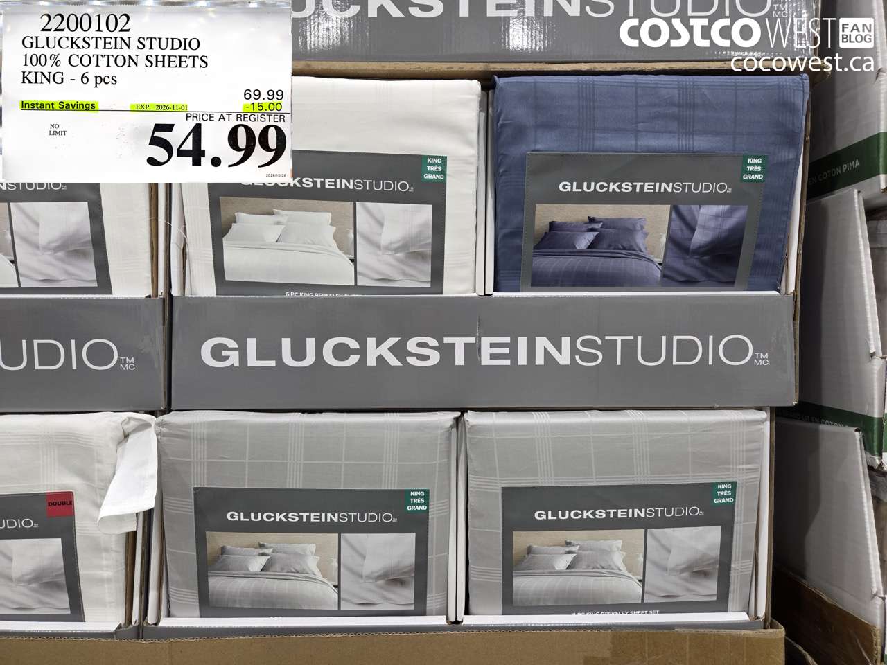 2200102 GLUCKSTEIN STUDIO 100% COTTON SHEETS KING - 6 PCS ($15.00 INSTANT SAVINGS EXPIRES ON 2026-11-01) $54.99
