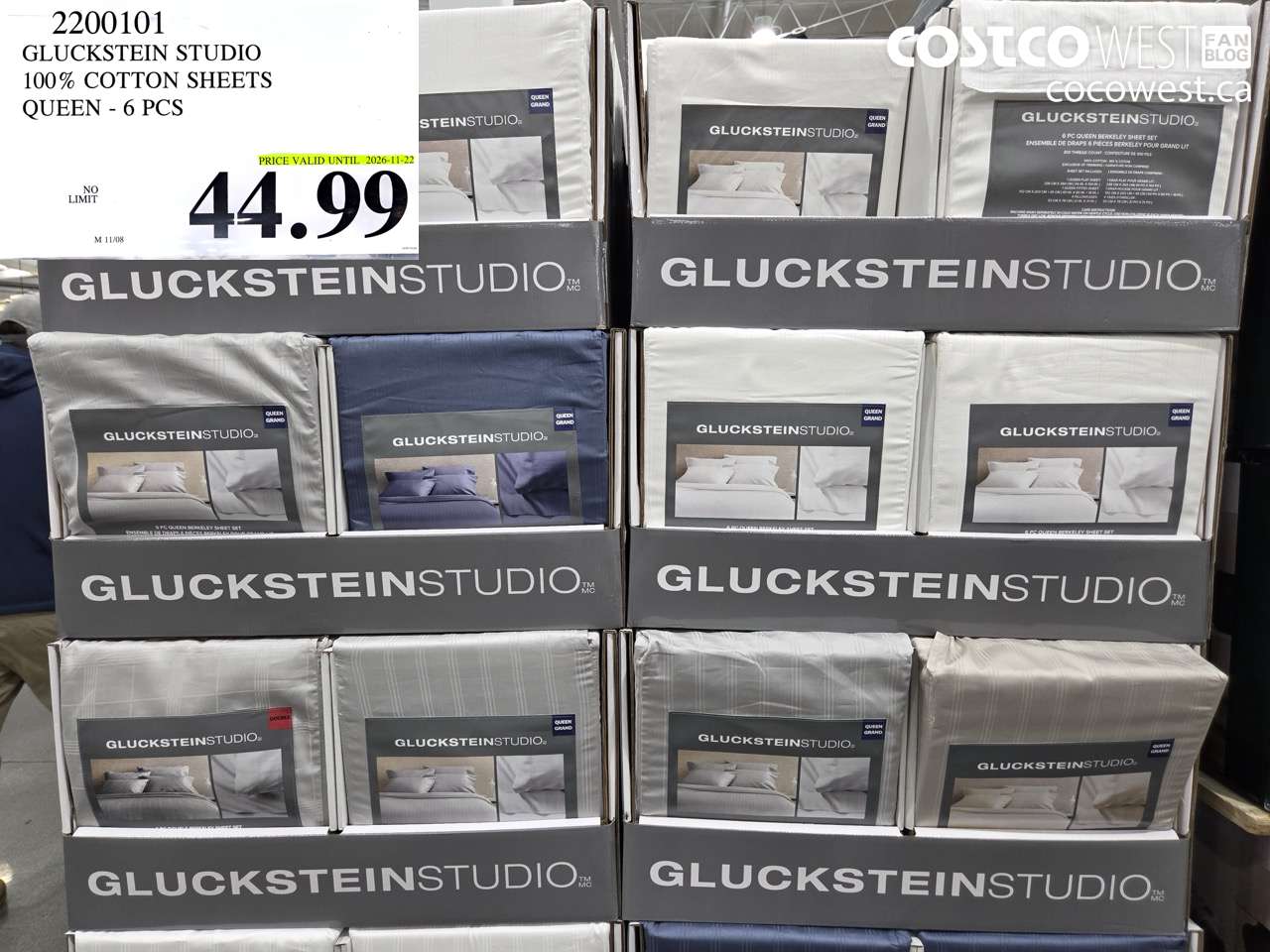 2200101 GLUCKSTEIN STUDIO 100% COTTON SHEETS QUEEN - 6 PCS (EXPIRES ON 2026-11-22) $44.99