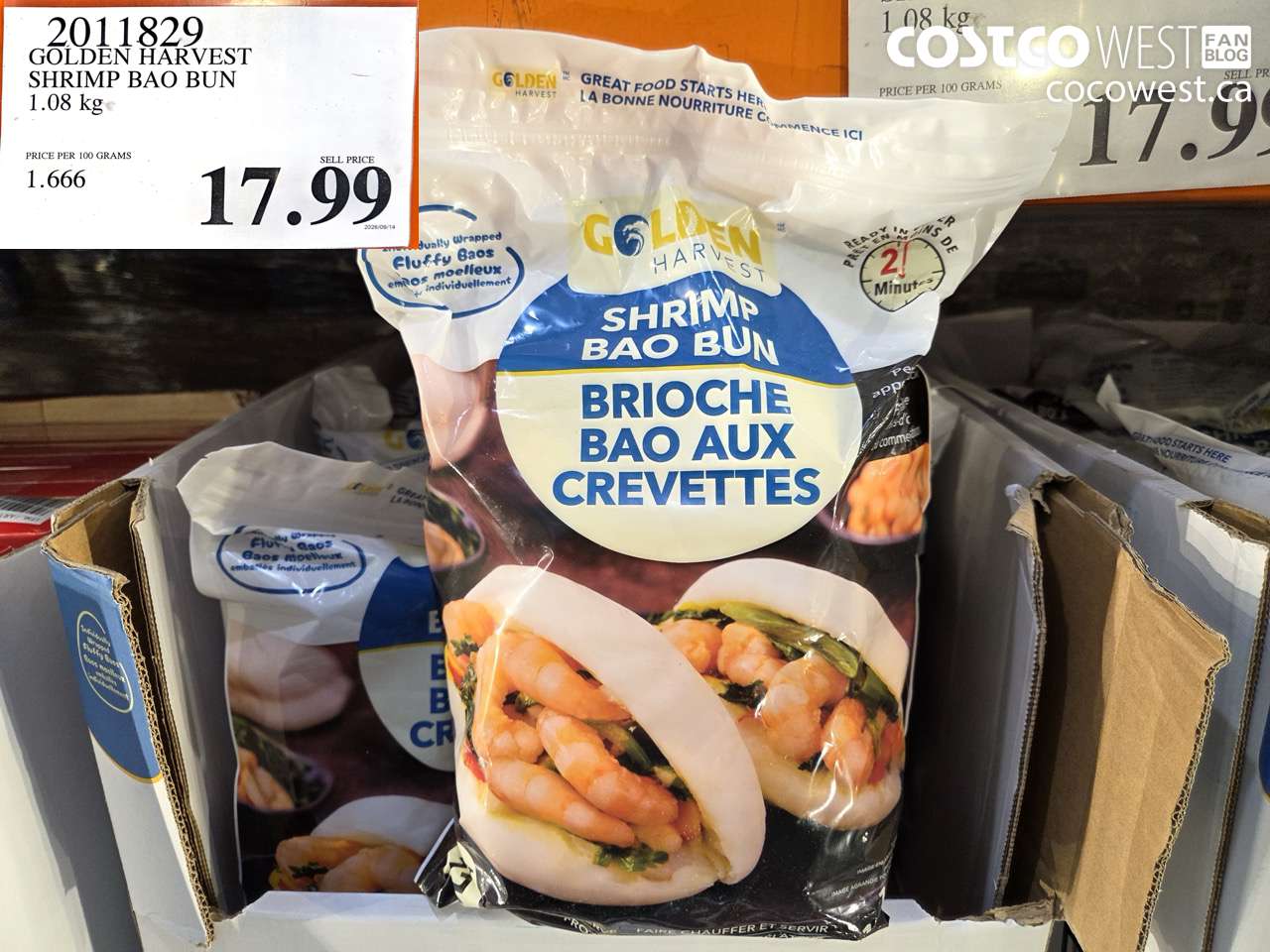 2011829 GOLDEN HARVEST SHRIMP BAO BUN 1.08 KG $17.99