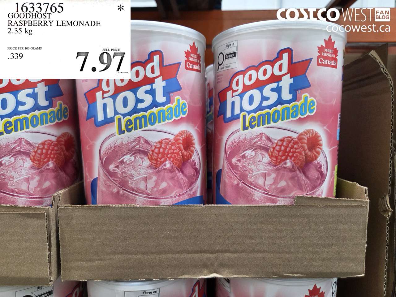 1633765 GOODHOST RASPBERRY LEMONADE 2.35 KG $7.97