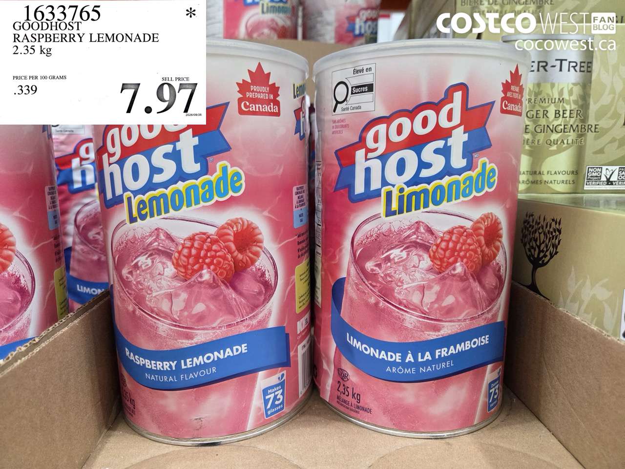 1633765 GOODHOST RASPBERRY LEMONADE 2.35 KG $7.97