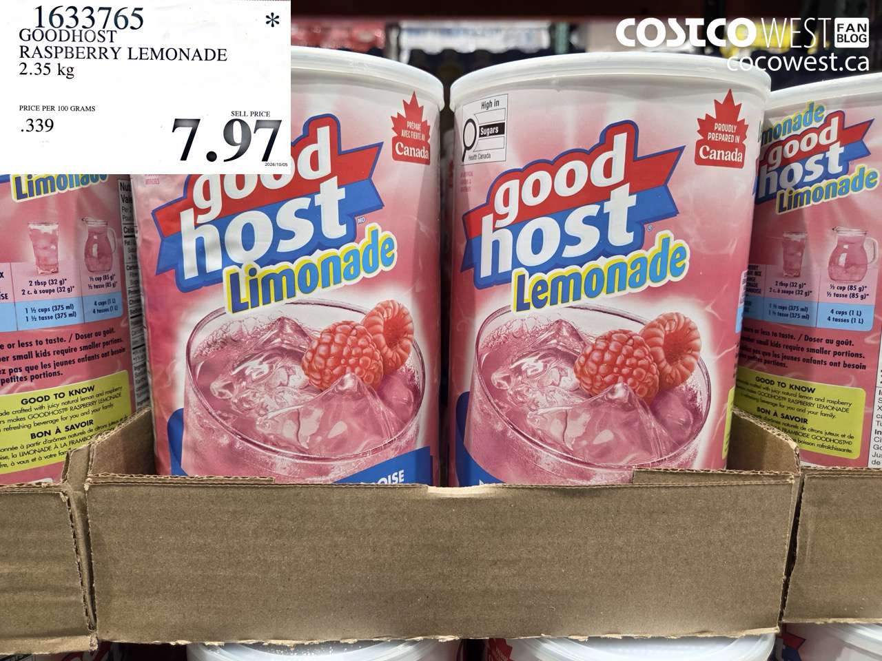 1633765 GOODHOST RASPBERRY LEMONADE 2.35 KG $7.97