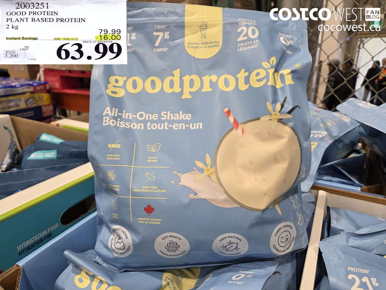 2003251 GOOD PROTEIN PLANT BASED PROTEIN 2 KG ($16.00 INSTANT SAVINGS EXPIRES ON 2026-10-25) $63.99
