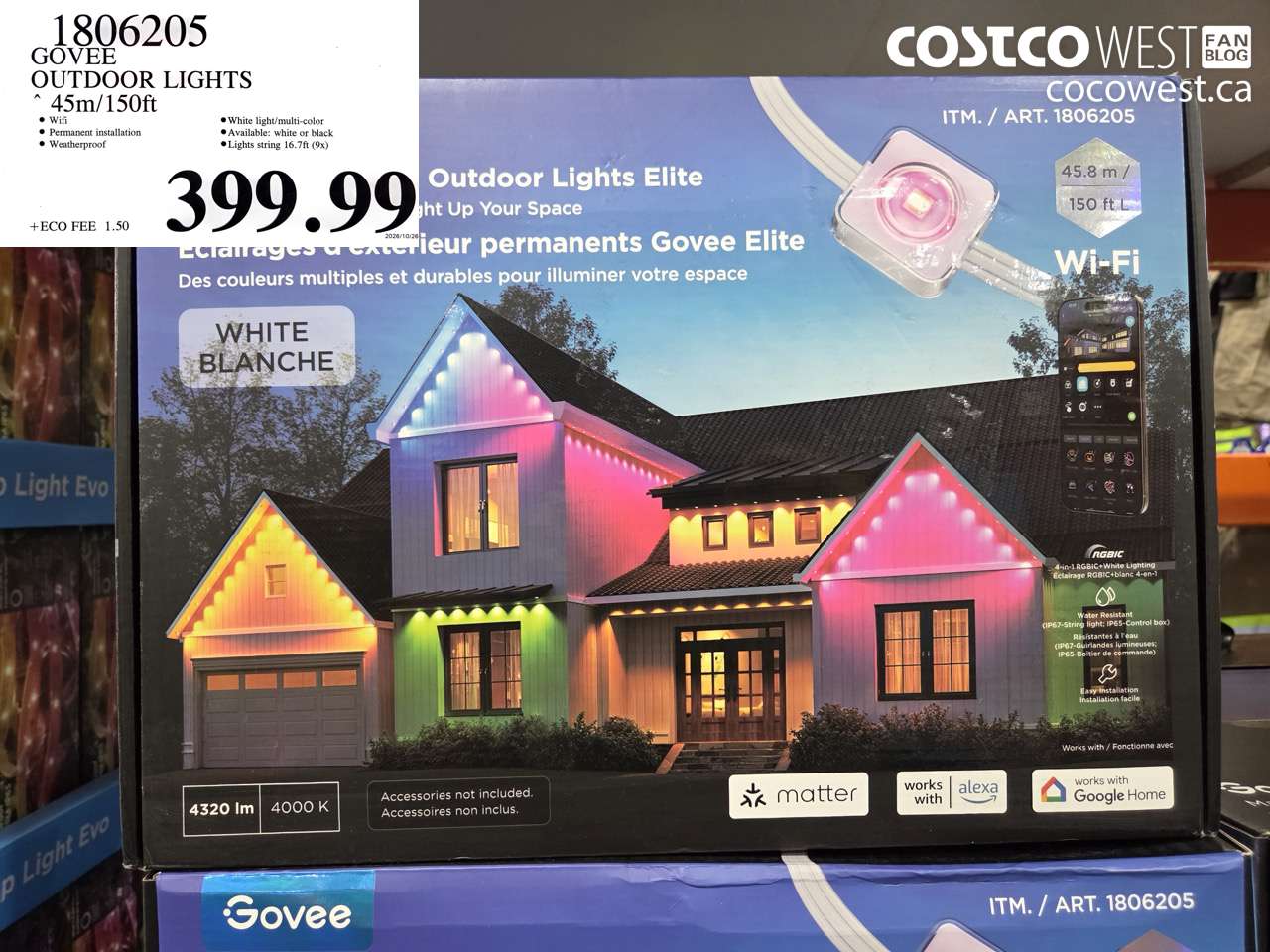 1806205 GOVEE OUTDOOR LIGHTS 45M/150FT $399.99