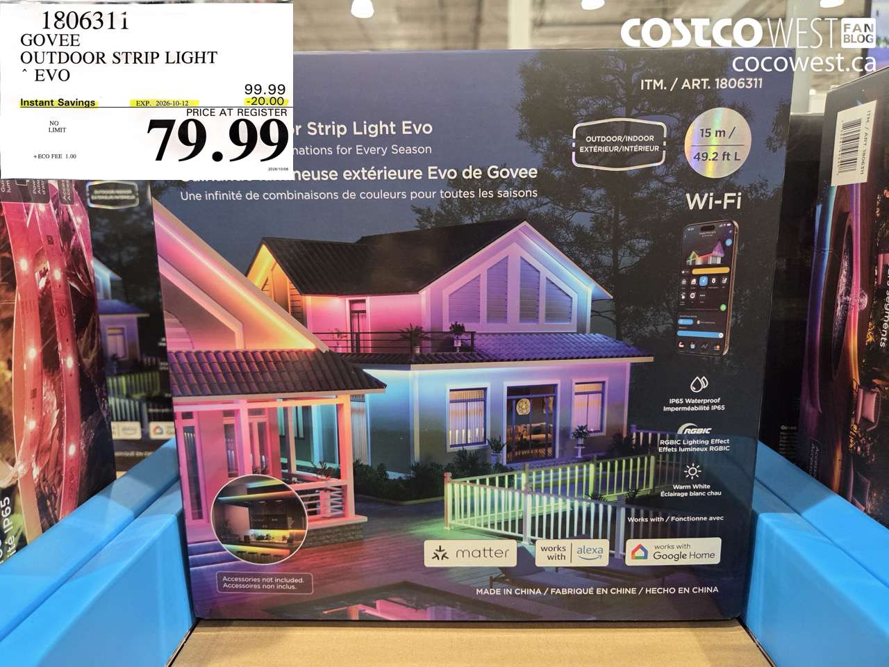 1806311 GOVEE OUTDOOR STRIP LIGHT EVO ($20.00 INSTANT SAVINGS EXPIRES ON 2026-10-12) $79.99