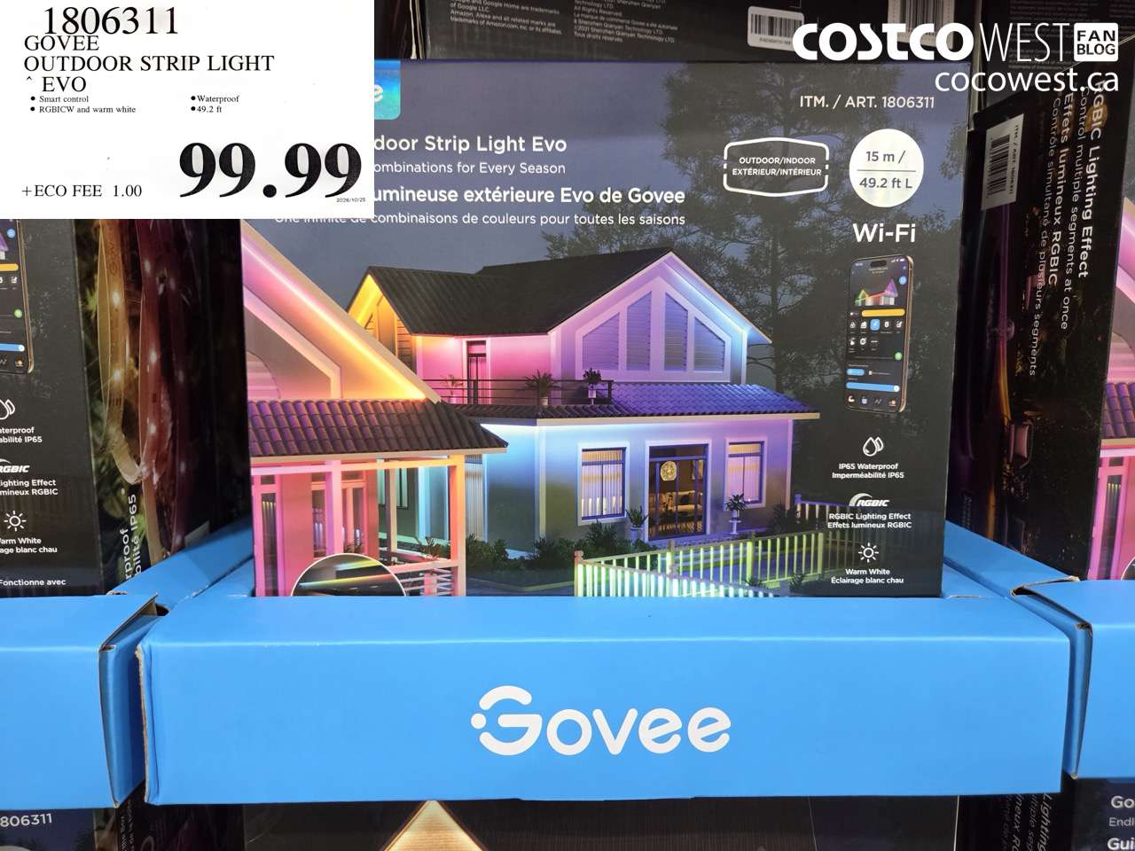 1806311 GOVEE OUTDOOR STRIP LIGHT EVO $99.99