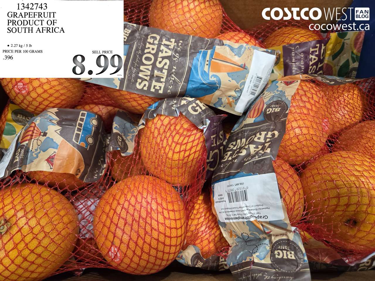 1342743 GRAPEFRUIT PRODUCT OF SOUTH AFRICA $8.99