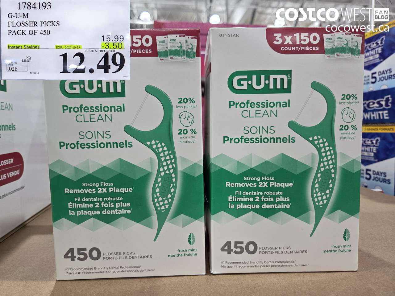 1784193 G-U-M FLOSSER PICKS PACK OF 450 ($3.50 INSTANT SAVINGS EXPIRES ON 2026-10-25) $12.49