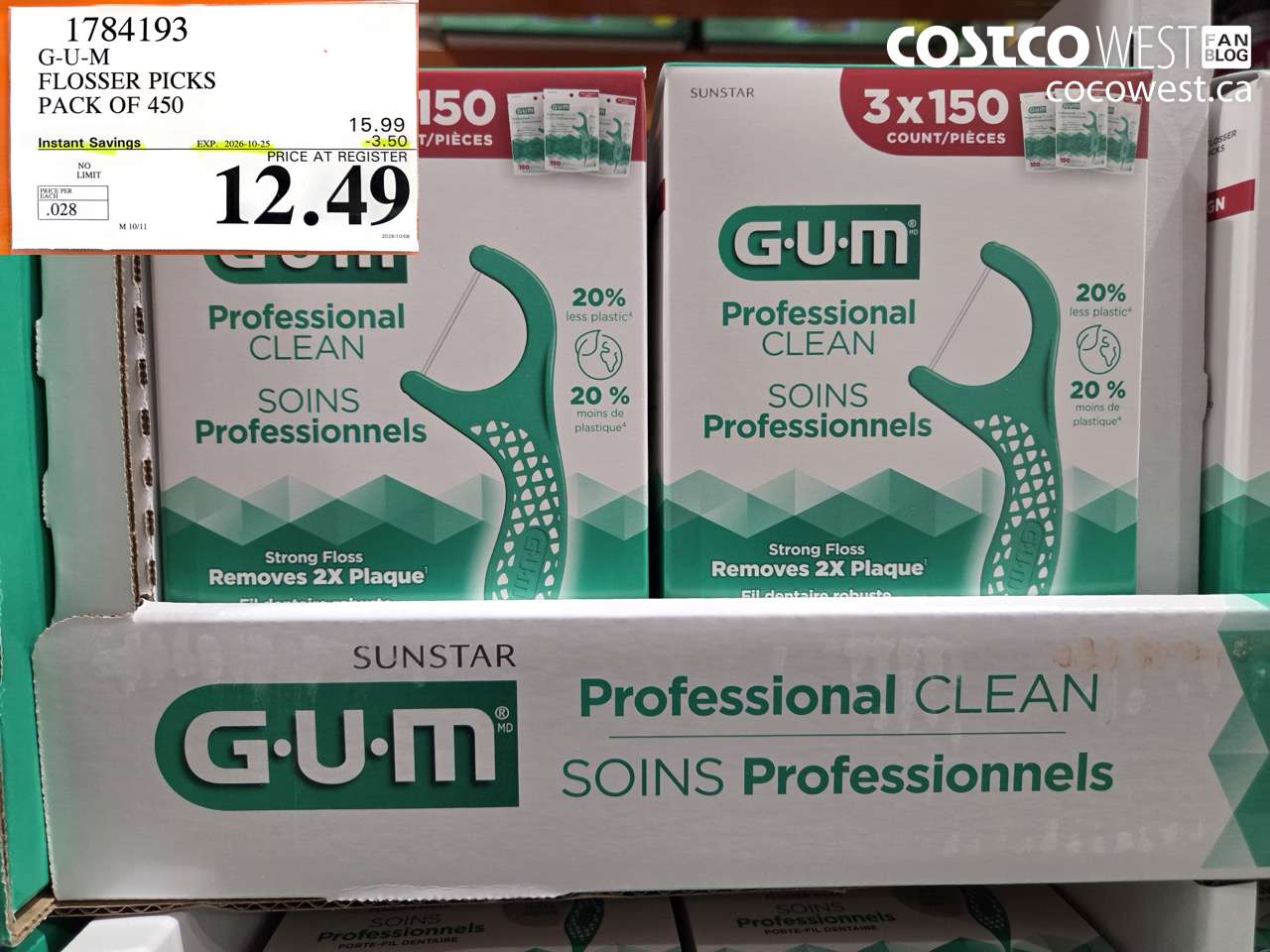 1784193 G-U-M FLOSSER PICKS PACK OF 450 ($3.50 INSTANT SAVINGS EXPIRES ON 2026-10-25) $12.49