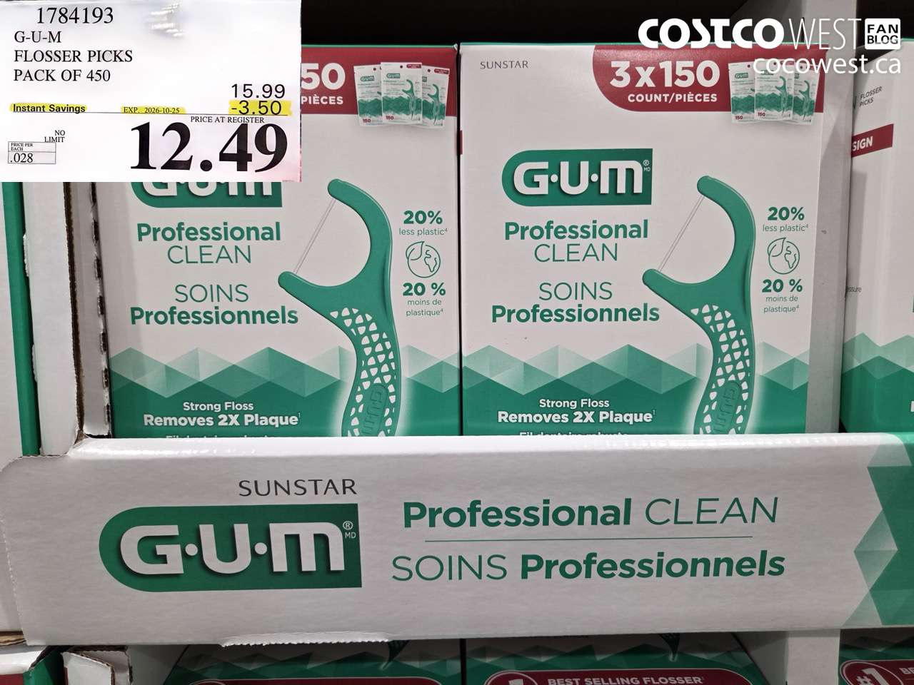 1784193 G-U-M FLOSSER PICKS PACK OF 450 ($3.50 INSTANT SAVINGS EXPIRES ON 2026-10-25) $12.49