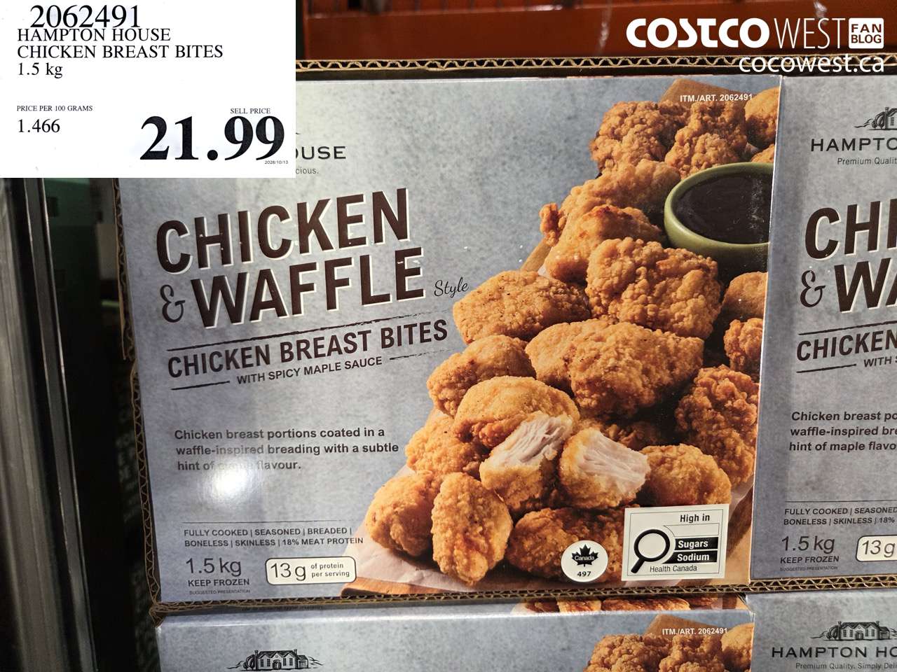 2062491 HAMPTON HOUSE CHICKEN BREAST BITES 1.5 KG $21.99