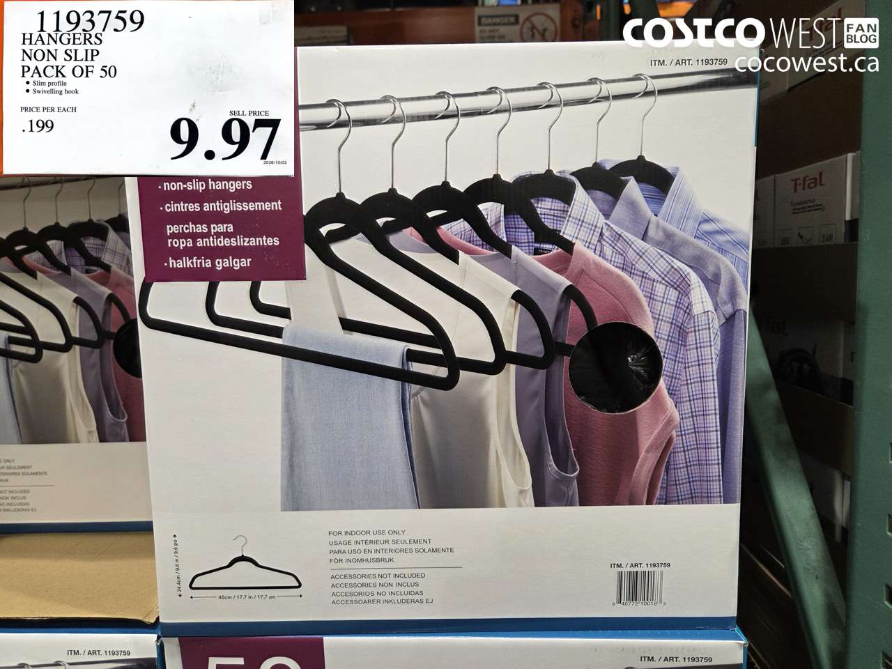 1193759 HANGERS NON SLIP PACK OF 50 $9.97