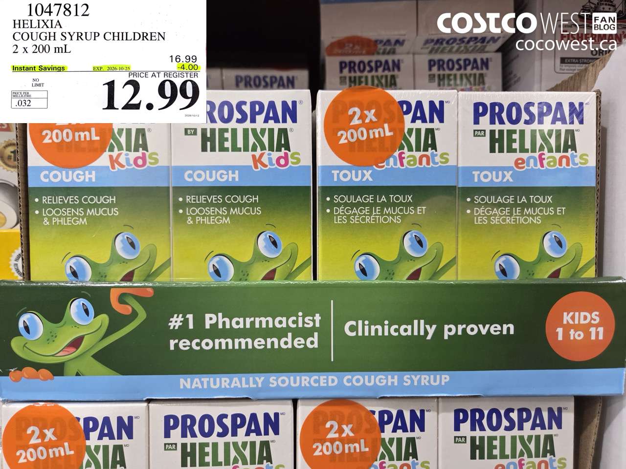 1047812 HELIXIA COUGH SYRUP CHILDREN 2 X 200 ML ($4.00 INSTANT SAVINGS EXPIRES ON 2026-10-25) $12.99