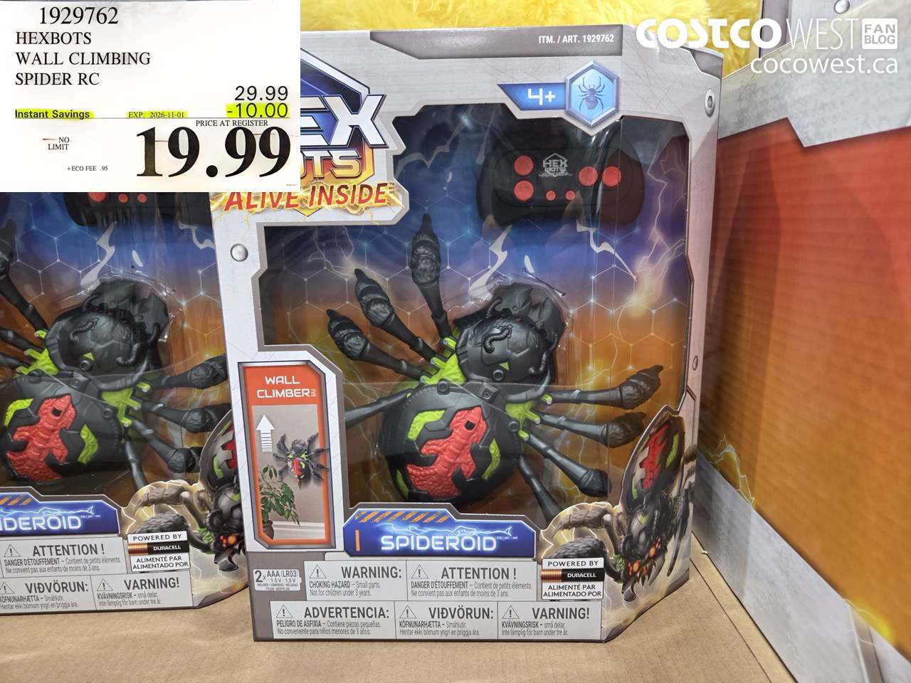 1929762 HEXBOTS WALL CLIMBING SPIDER RC ($10.00 INSTANT SAVINGS EXPIRES ON 2026-11-01) $19.99