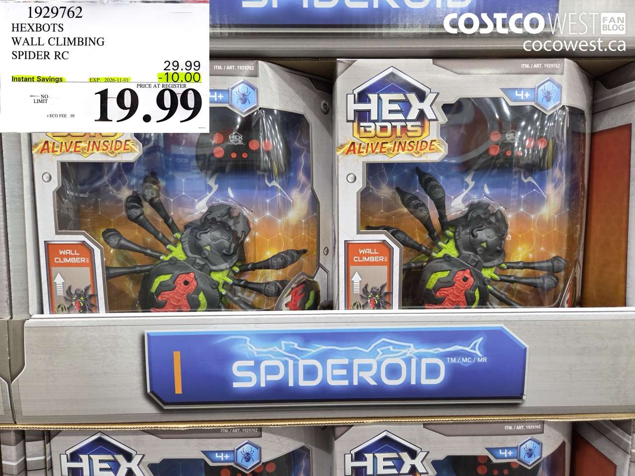 1929762 HEXBOTS WALL CLIMBING SPIDER RC ($10.00 INSTANT SAVINGS EXPIRES ON 2026-11-01) $19.99