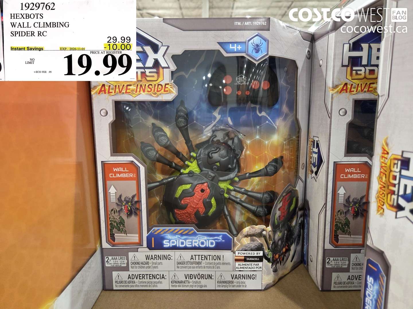 1929762 HEXBOTS WALL CLIMBING SPIDER RC ($10.00 INSTANT SAVINGS EXPIRES ON 2026-11-01) $19.99
