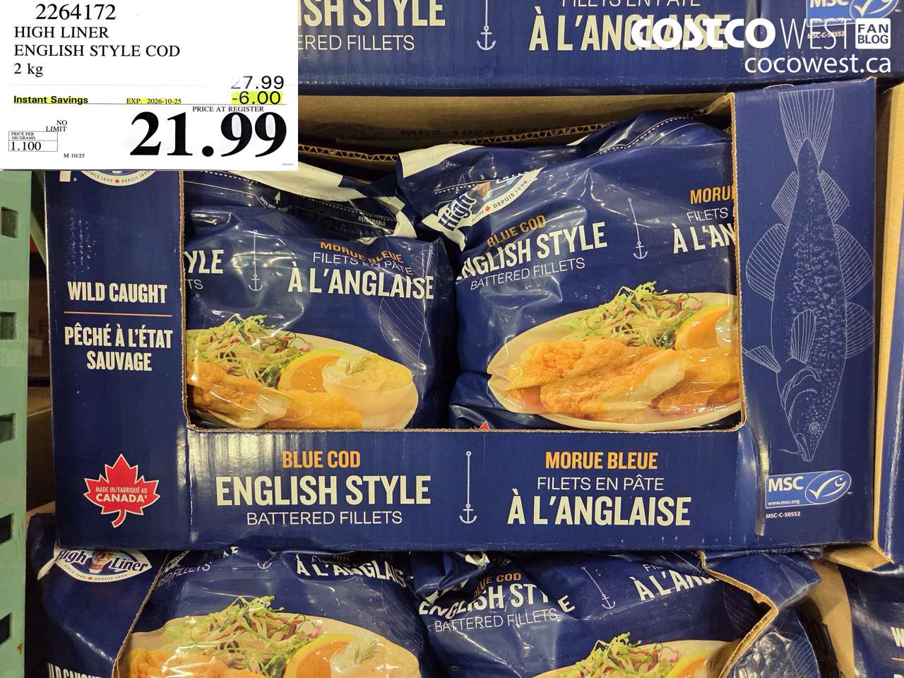 2264172 HIGH LINER ENGLISH STYLE COD 2 KG ($6.00 INSTANT SAVINGS EXPIRES ON 2026-10-25) $21.99
