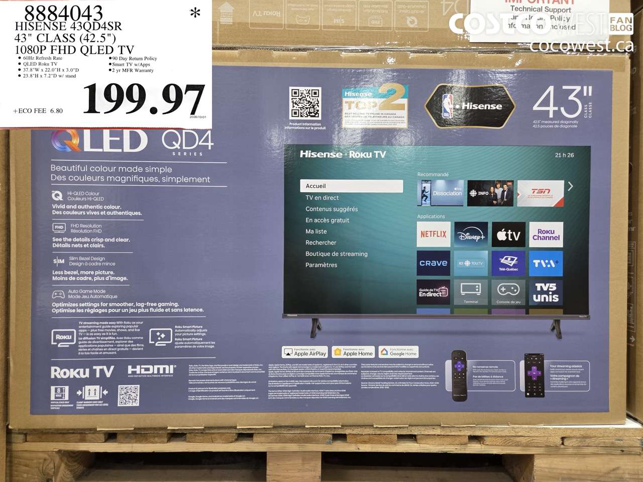 8884043 HISENSE 43QD4SR 43
