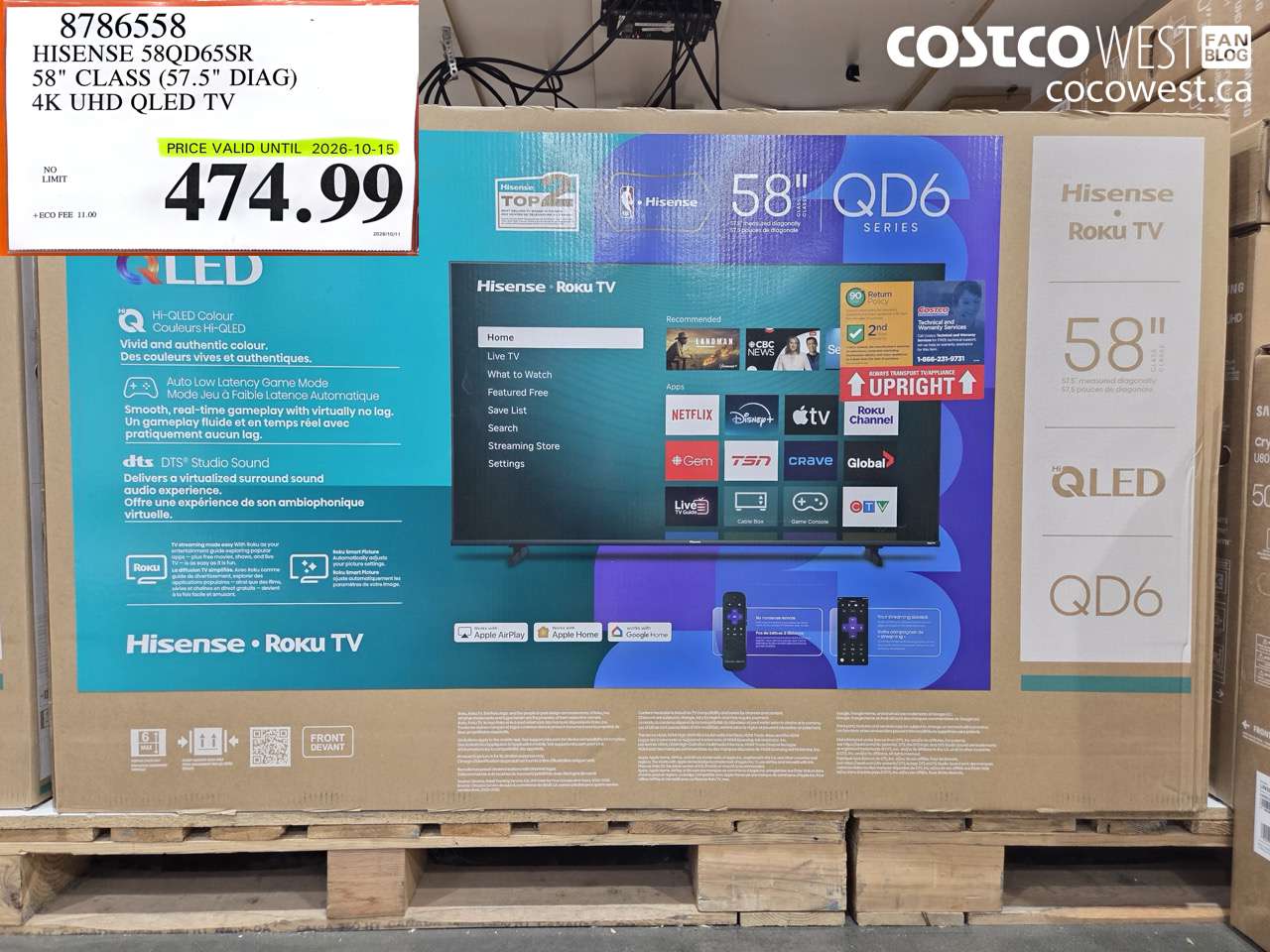 8786558 HISENSE 58QD65SR 58