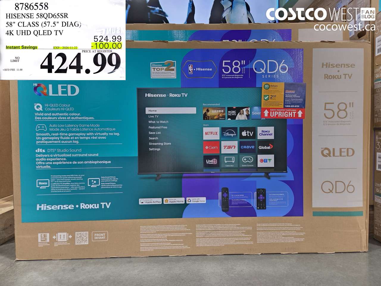 8786558 HISENSE 58QD65SR 58
