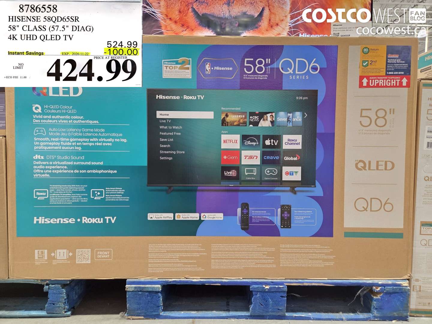 8786558 HISENSE 58QD65SR 58