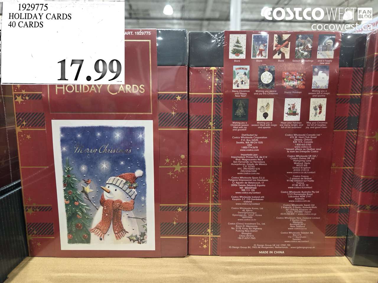 1929775 HOLIDAY CARDS 40 CARDS $17.99