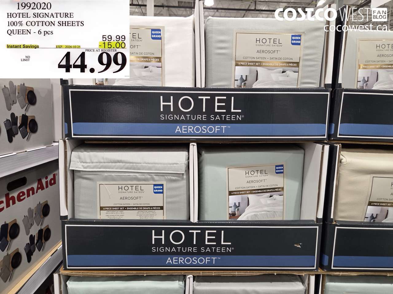 1992020 HOTEL SIGNATURE 100% COTTON SHEETS QUEEN - 6 PCS ($15.00 INSTANT SAVINGS EXPIRES ON 2026-10-25) $44.99