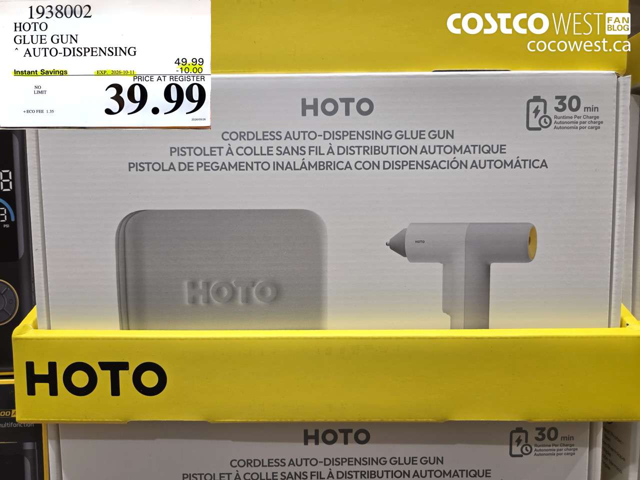 1938002 HOTO GLUE GUN AUTO-DISPENSING ($10.00 INSTANT SAVINGS EXPIRES ON 2026-10-11) $39.99