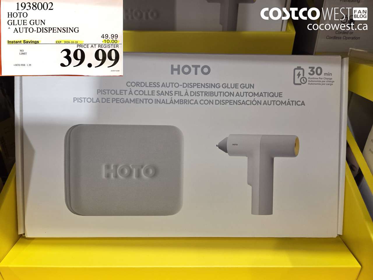 1938002 HOTO GLUE GUN AUTO-DISPENSING ($10.00 INSTANT SAVINGS EXPIRES ON 2026-10-18) $39.99