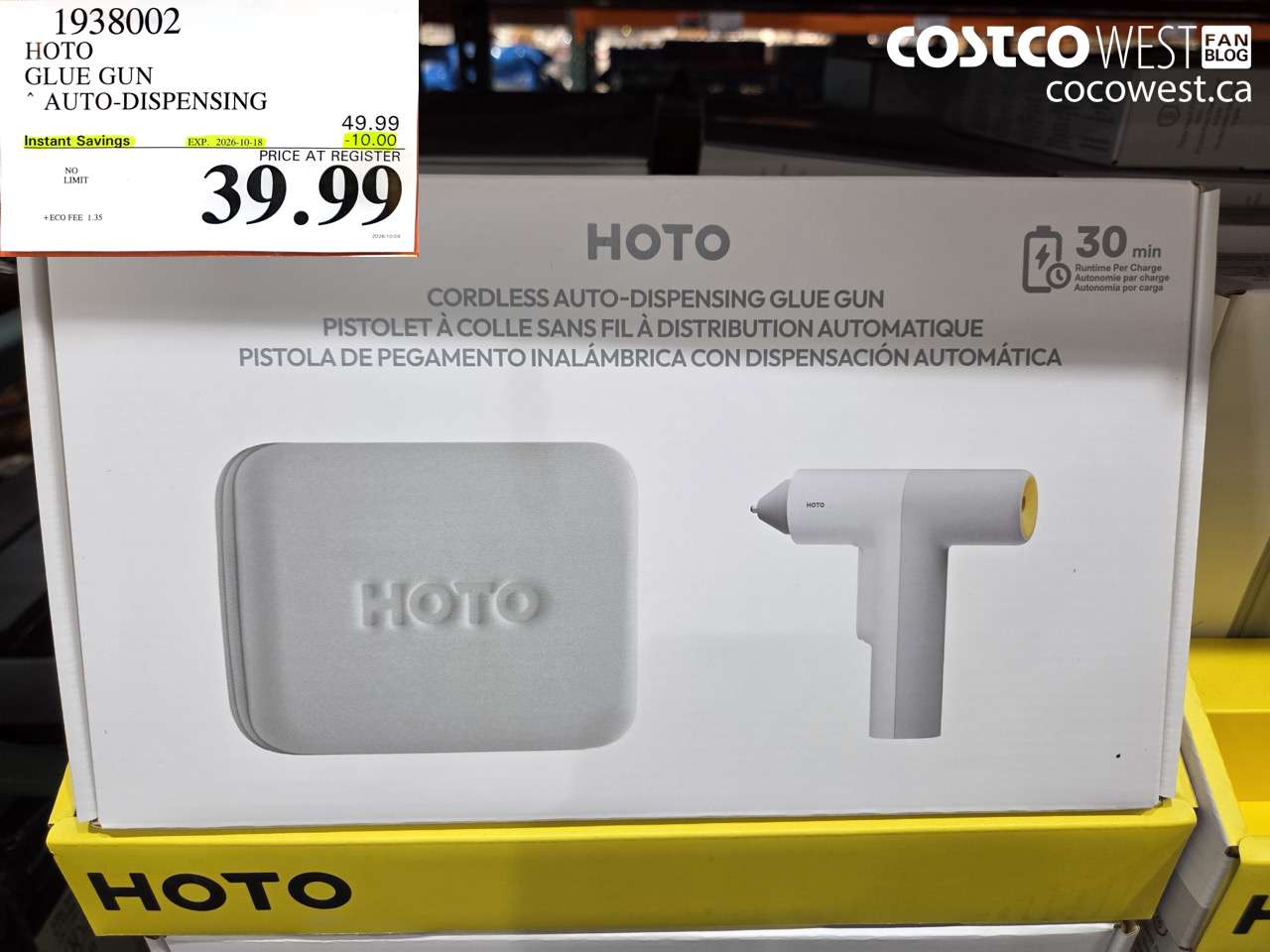 1938002 HOTO GLUE GUN AUTO-DISPENSING ($10.00 INSTANT SAVINGS EXPIRES ON 2026-10-18) $39.99