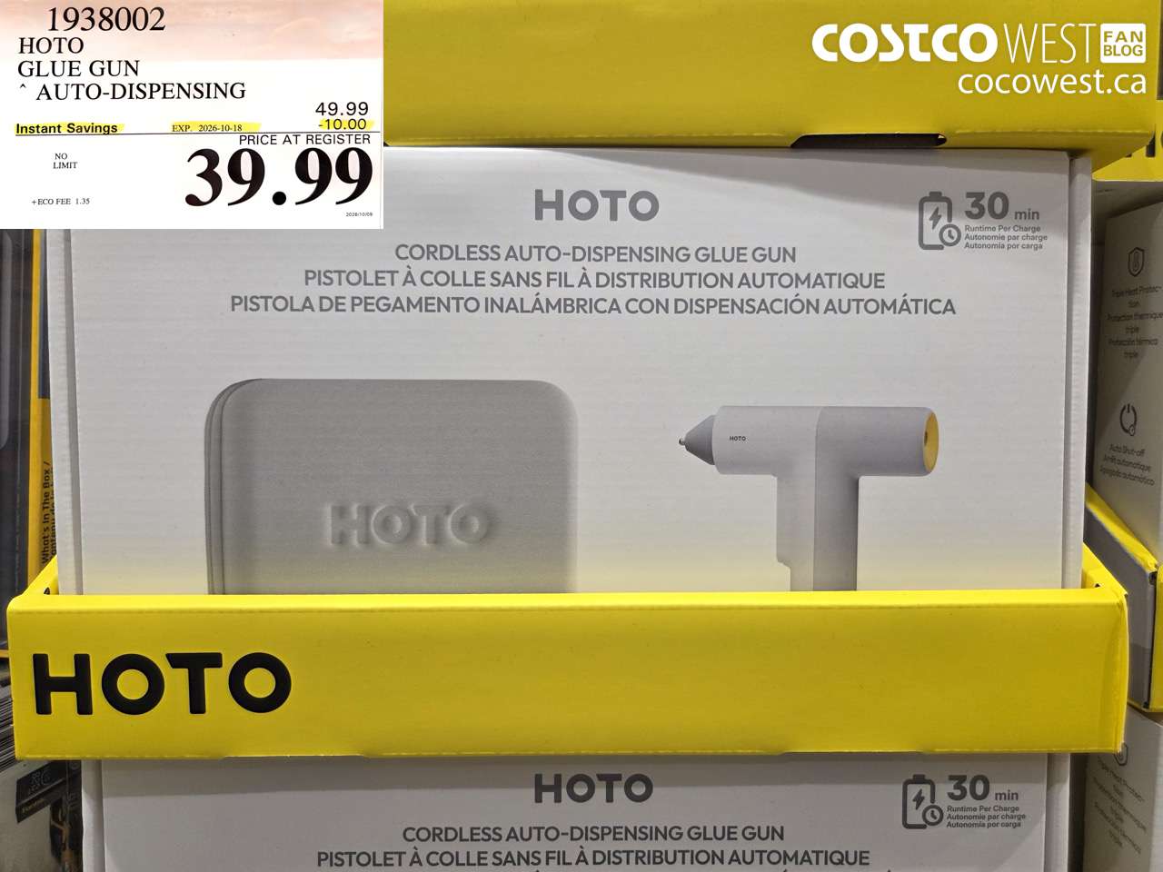 1938002 HOTO GLUE GUN AUTO-DISPENSING ($10.00 INSTANT SAVINGS EXPIRES ON 2026-10-18) $39.99