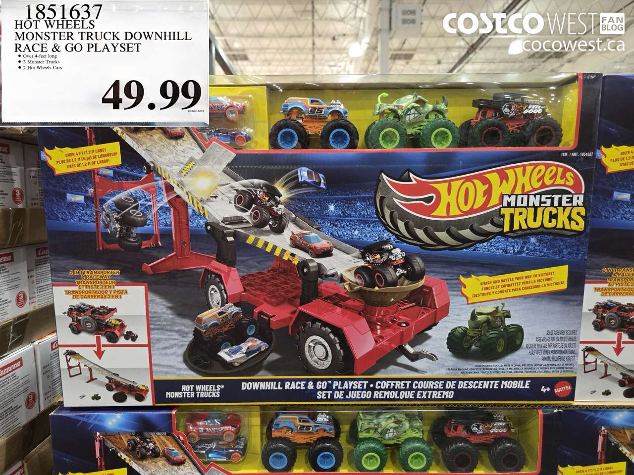 1851637 HOT WHEELS MONSTER TRUCK DOWNHILL RACE & GO PLAYSET $49.99