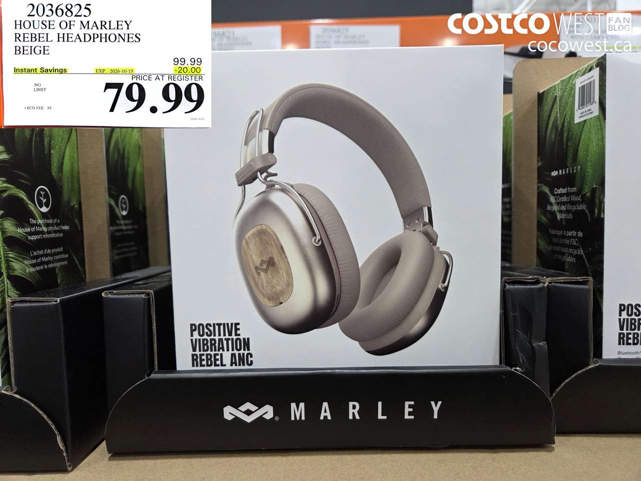 2036825 HOUSE OF MARLEY REBEL HEADPHONES BEIGE ($20.00 INSTANT SAVINGS EXPIRES ON 2026-10-15) $79.99