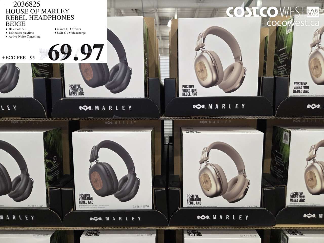 2036825 HOUSE OF MARLEY REBEL HEADPHONES BEIGE $69.97