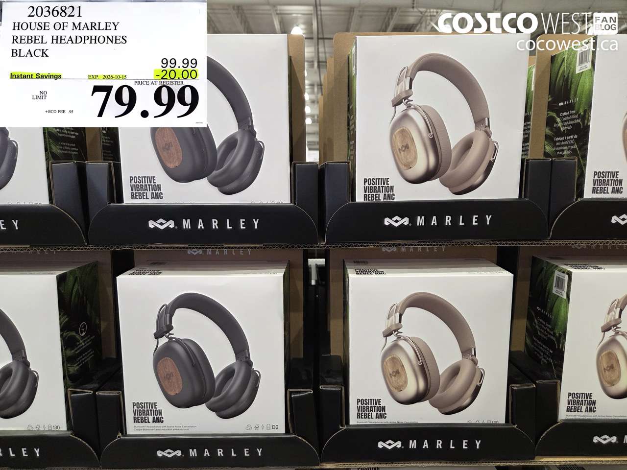 2036821 HOUSE OF MARLEY REBEL HEADPHONES BLACK ($20.00 INSTANT SAVINGS EXPIRES ON 2026-10-15) $79.99