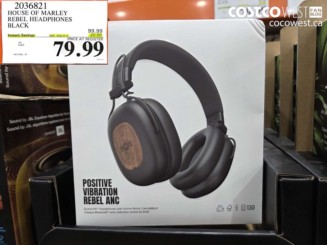 2036821 HOUSE OF MARLEY REBEL HEADPHONES BLACK ($20.00 INSTANT SAVINGS EXPIRES ON 2026-10-15) $79.99