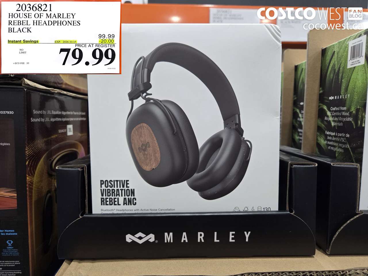 2036821 HOUSE OF MARLEY REBEL HEADPHONES BLACK ($20.00 INSTANT SAVINGS EXPIRES ON 2026-10-15) $79.99
