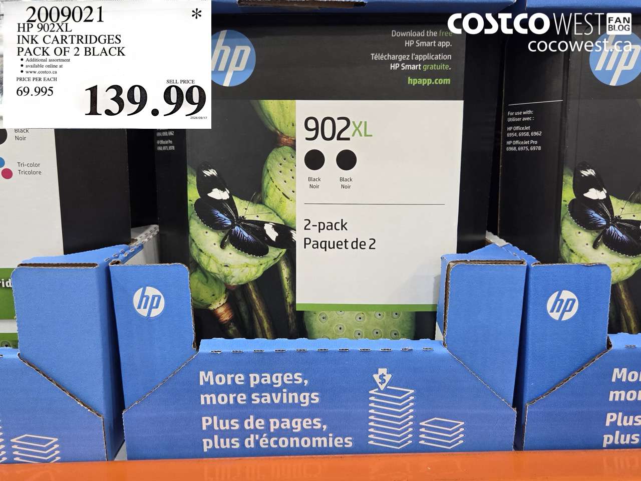 2009021 HP 902XL INK CARTRIDGES PACK OF 2 BLACK $139.99