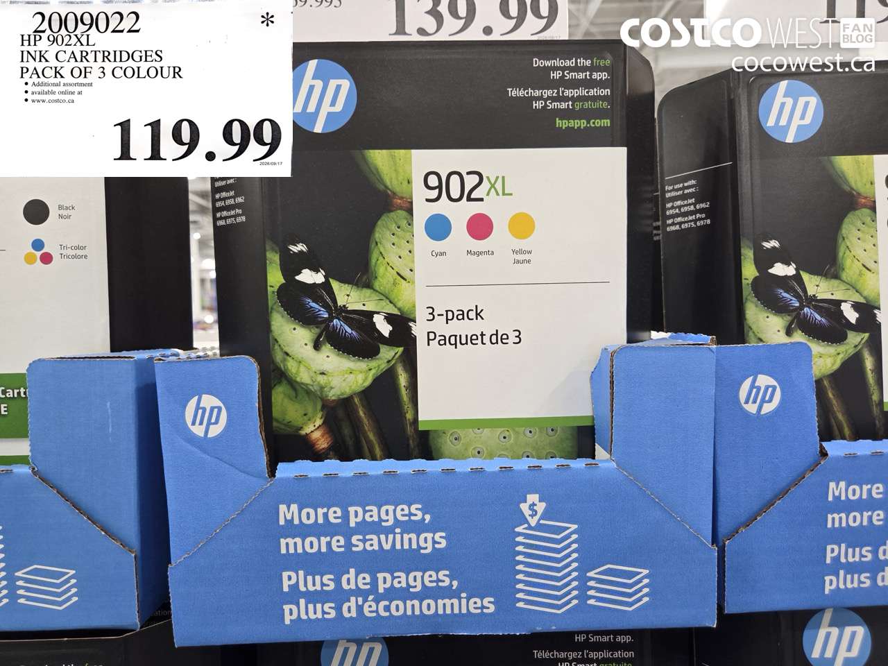2009022 HP 902XL INK CARTRIDGES PACK OF 3 COLOUR $119.99