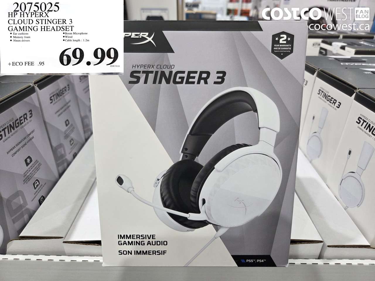 2075025 HP HYPERX CLOUD STINGER 3 GAMING HEADSET $69.99