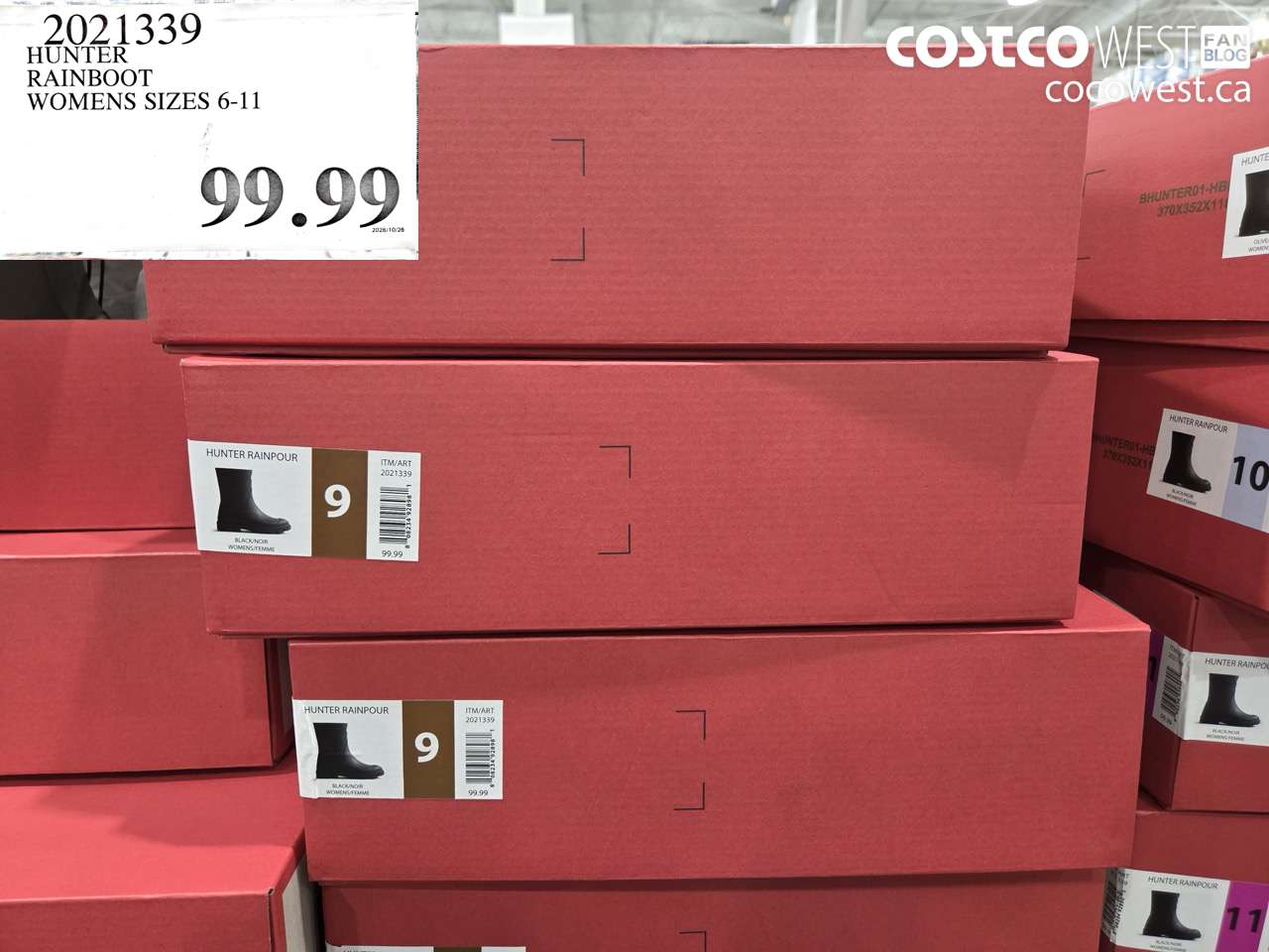2021339 HUNTER RAINBOOT WOMENS SIZES 6-11 $99.99