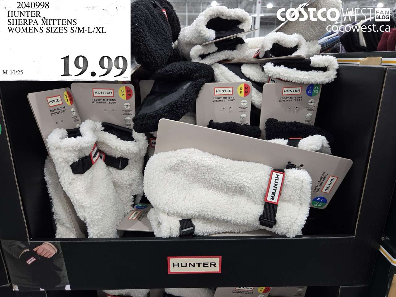 2040998 HUNTER SHERPA MITTENS WOMENS SIZES S/M-L/XL $19.99
