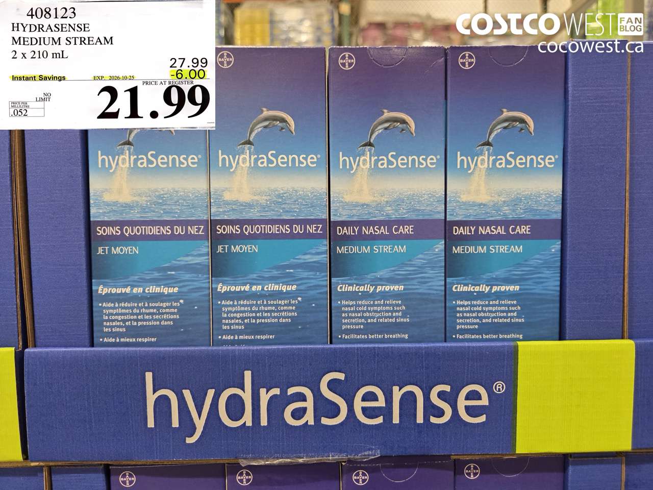 408123 HYDRASENSE MEDIUM STREAM 2 X 210 ML ($6.00 INSTANT SAVINGS EXPIRES ON 2026-10-25) $21.99