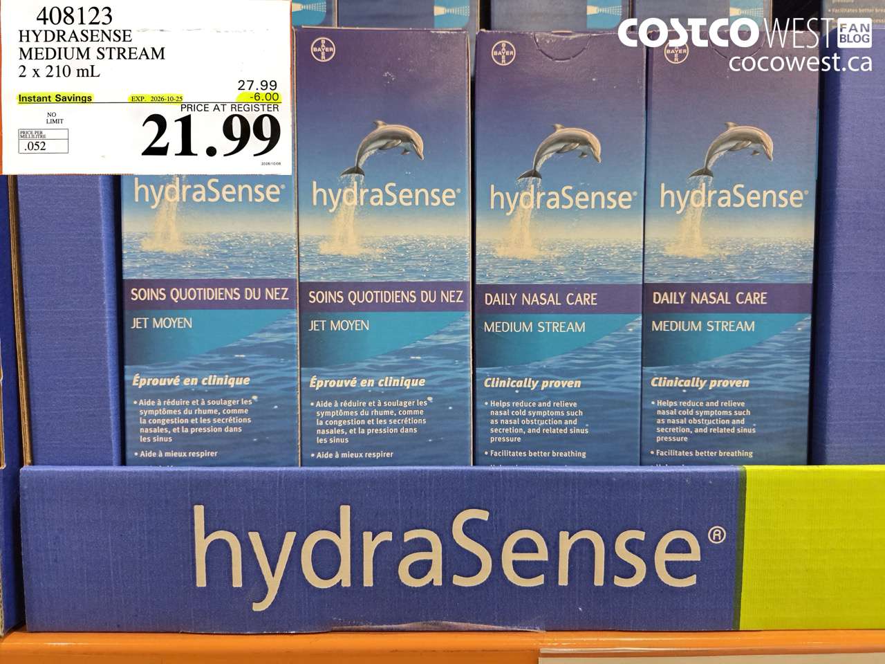 408123 HYDRASENSE MEDIUM STREAM 2 X 210 ML ($6.00 INSTANT SAVINGS EXPIRES ON 2026-10-25) $21.99
