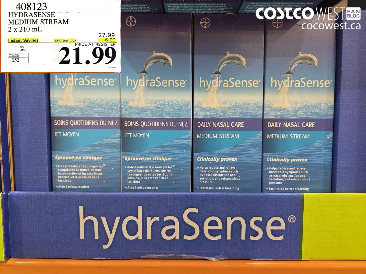 408123 HYDRASENSE MEDIUM STREAM 2 X 210 ML ($6.00 INSTANT SAVINGS EXPIRES ON 2026-10-25) $21.99