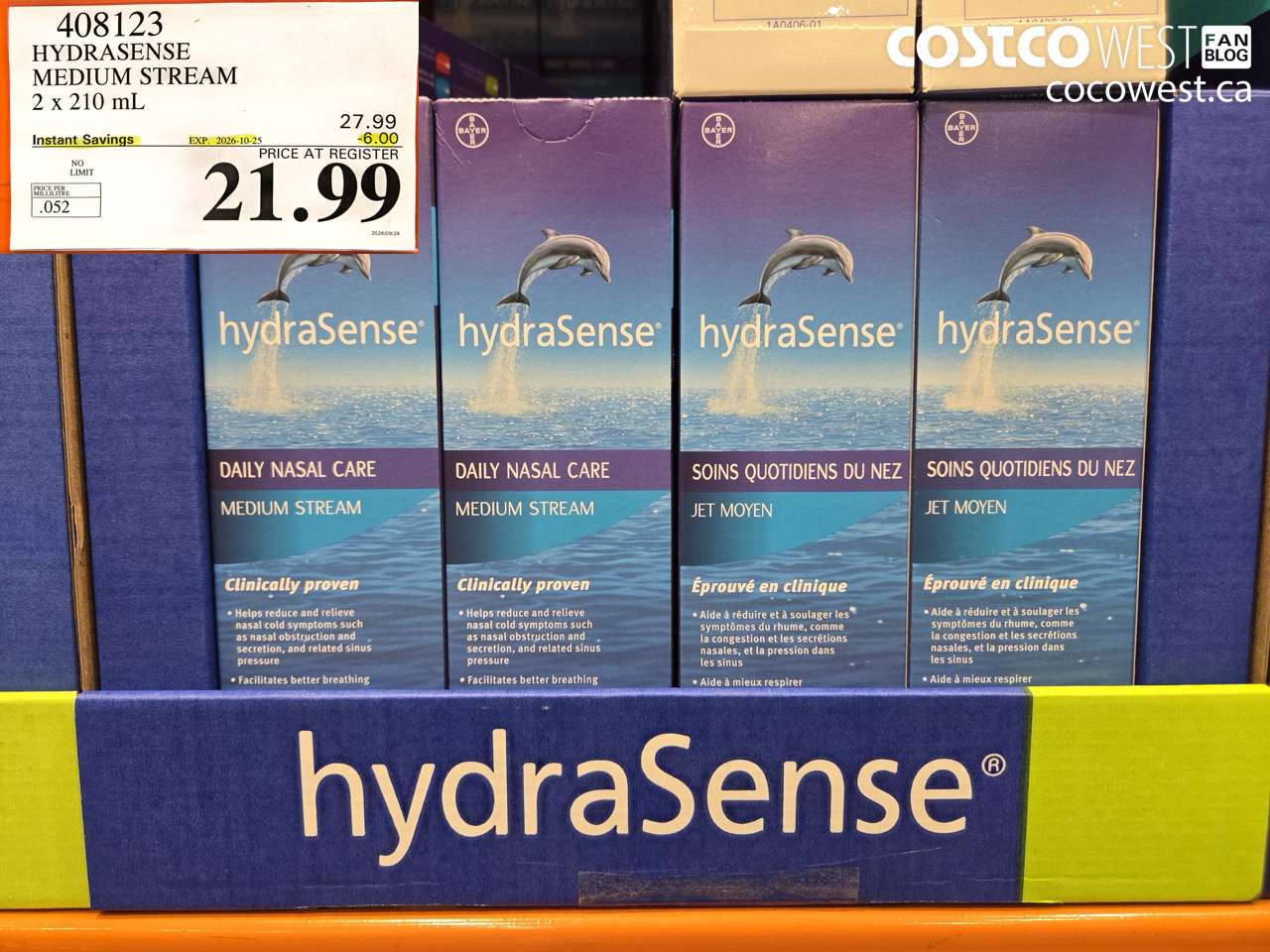408123 HYDRASENSE MEDIUM STREAM 2 X 210 ML ($6.00 INSTANT SAVINGS EXPIRES ON 2026-10-25) $21.99